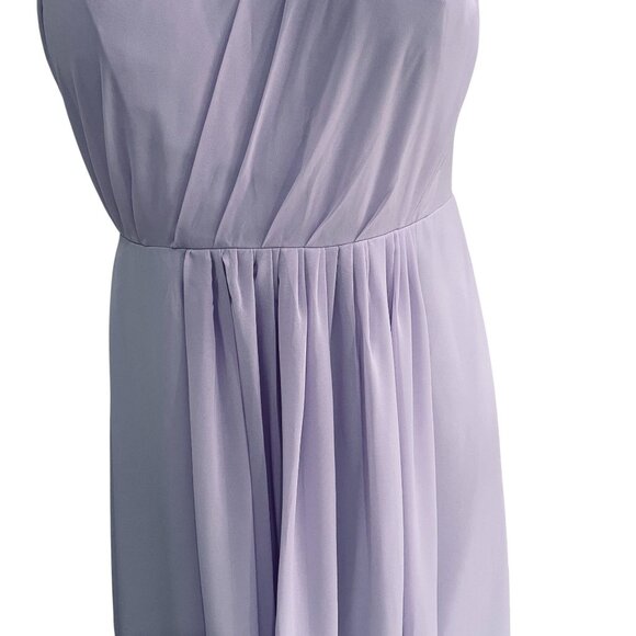 Lavender One Shoulder Bridesmaid Dress Corset Back Formal Gown Elegant Trendy - Picture 6 of 12
